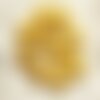 Fil 39cm 25pc env - perles de pierre turquoise synthèse reconstituée coeurs pourtours 15mm jaune