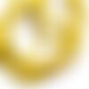Fil 39cm 92pc env - perles de pierre turquoise synthèse reconstituée boules 4mm jaune