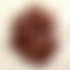 Fil 39cm 29pc env - perles pierre de soleil synthèse rouge tubes 13x4mm