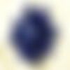Fil 39cm 18pc env - perles de pierre turquoise synthèse ovales 20x15mm bleu nuit