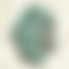 Fil 39cm 18pc env - perles de pierre turquoise synthèse feuilles 20mm bleu turquoise