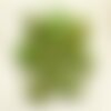 Fil 39cm 26pc env - perles de pierre turquoise synthèse feuilles 14mm vert