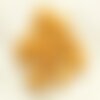 Fil 39cm 26pc env - perles de pierre turquoise synthèse feuilles 14mm jaune