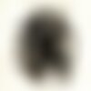 Fil 39cm 13pc env - perles de pierre - onyx noir gouttes 30x10mm