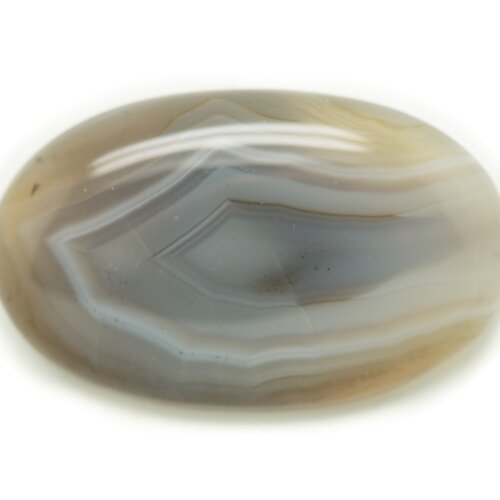 N2 - cabochon de pierre - agate grise naturelle ovale 33x21mm - 8741140005587