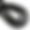 Fil 39cm 140pc env - perles de pierre - tourmaline noire boules 3mm