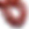 Fil 39cm 19pc env - perles de pierre - jaspe rouge grandes olives torsadées 20x10mm