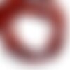 Fil 39cm 70pc env - perles de pierre - jaspe rouge coeurs 6mm
