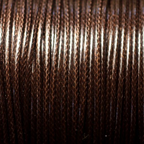 Bobine 90 mètres - fil cordon coton ciré enduit 2mm marron brun café