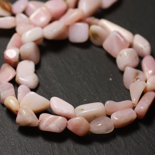 Fil 32cm 29-38pc env - perles de pierre - opale rose olives 6-15mm - 8741140012615