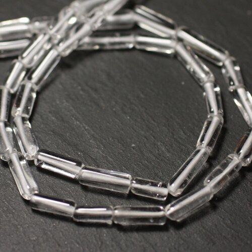 Fil 36cm 35pc env - perles de pierre - cristal quartz tubes 5-14mm - 8741140013216