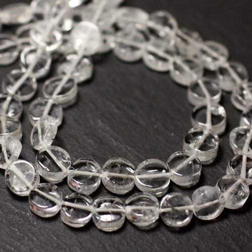 Fil 32cm 50pc env - perles de pierre - cristal quartz palets 6mm - 8741140012776