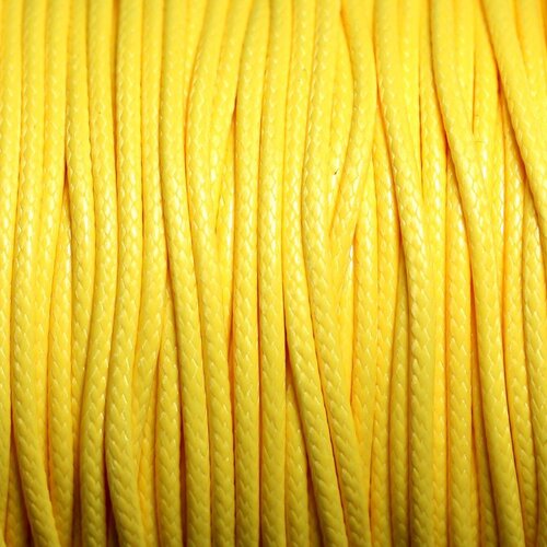 Bobine 90 mètres - fil cordon coton ciré enduit 1.5mm jaune