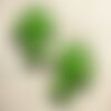 Fil 39cm 11pc env - perles de pierre turquoise synthèse croix 35x30mm vert