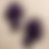 Fil 39cm 11pc env - perles de pierre turquoise synthèse croix 35x30mm violet
