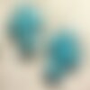 Fil 39cm 11pc env - perles de pierre turquoise synthèse croix 35x30mm bleu turquoise