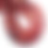 Fil 39cm 46pc env - perles de pierre - agate rouge mat givré boules 8mm