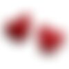 Fil 39cm 14pc env - perles de pierre turquoise synthèse papillons 26mm rouge