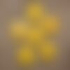 Fil 39cm 12pc env - perles de pierre turquoise synthèse croix 30mm jaune