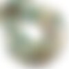 Fil 39cm 36pc env - perles de pierre - agate vert turquoise blanc beige boules facettées 10mm