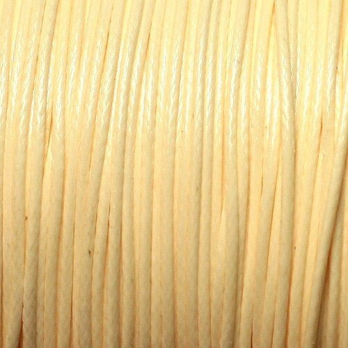 Bobine 180 metres env - fil corde cordon coton ciré 0.8mm jaune pastel ivoire crème
