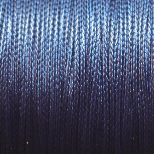 Bobine 160 metres env - fil corde cordon coton ciré 0.8mm bleu marine nuit