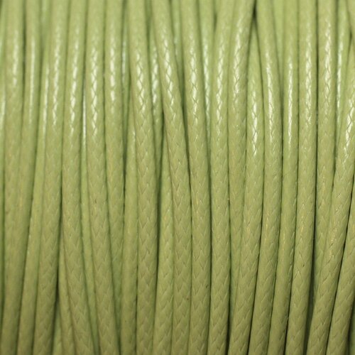 Bobine 180 metres env - fil corde cordon coton ciré 0.8mm vert clair anis pastel