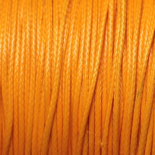 Bobine 180 metres env - fil corde cordon coton ciré 0.8mm jaune orange safran