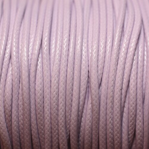 Bobine 180 metres env - fil corde cordon coton ciré 0.8mm violet mauve lilas pastel