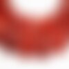 Fil 39cm 46pc env - perles de pierre - agate rouge mat givré papillon boules 8mm