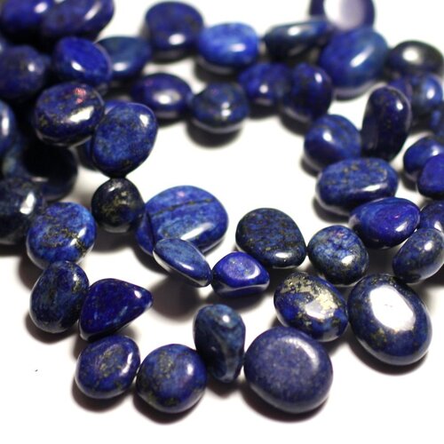 Fil 39cm 46pc env - perles pierre - lapis lazuli chips 8-14mm