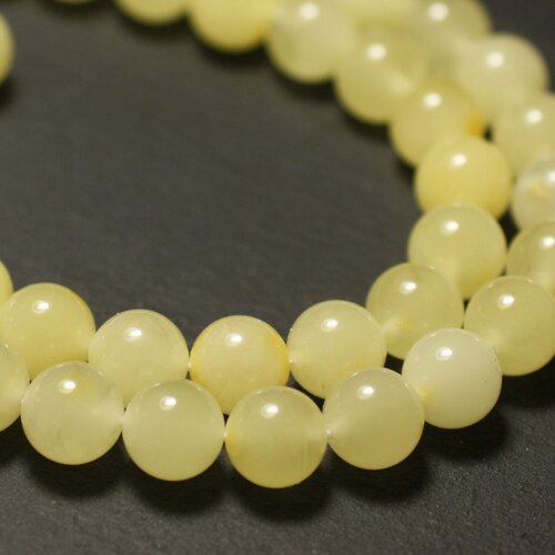 Fil 20cm 25pc env - perles de pierre ambre naturelle baltique boules 8mm jaune clair lait