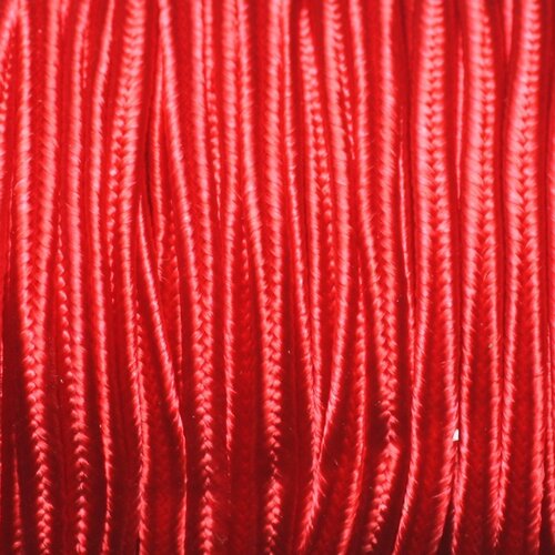 Bobine 45 mètres env - cordon lanière tissu satin soutache 2.5mm rouge