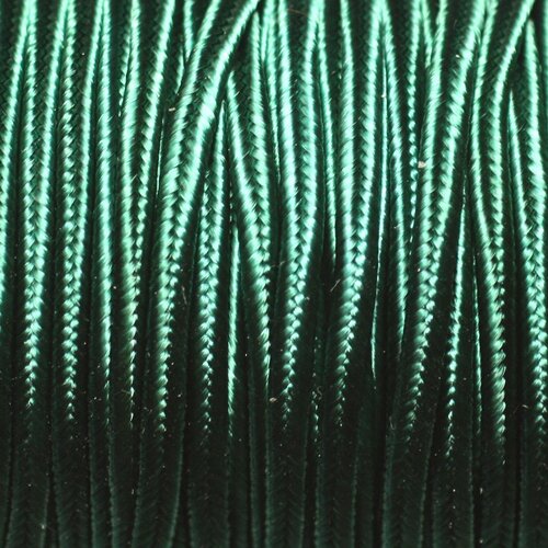 Bobine 45 mètres env - cordon lanière tissu satin soutache 2.5mm vert sapin impérial
