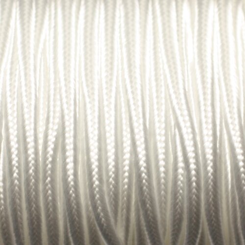 Bobine 45 mètres env - cordon lanière tissu satin soutache 2.5mm blanc