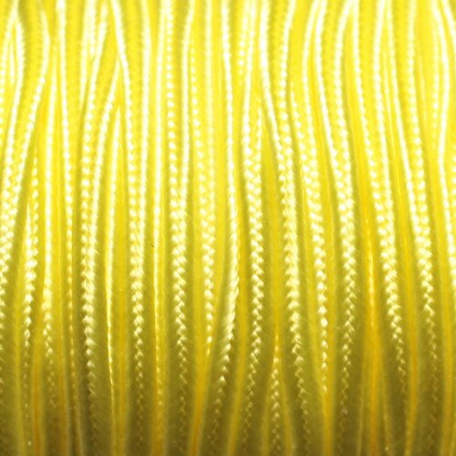 Bobine 45 mètres env - cordon lanière tissu satin soutache 2.5mm jaune