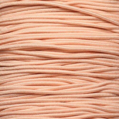 Bobine 100 mètres env - fil cordon tissu elastique 1mm rose saumon clair pastel
