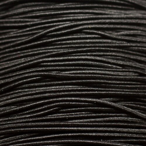 Bobine 100 mètres env - fil cordon tissu elastique nylon 1mm noir
