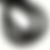 Fil 39cm 46pc env - perles de pierre - jaspe noire mat sablé givré boules 8mm