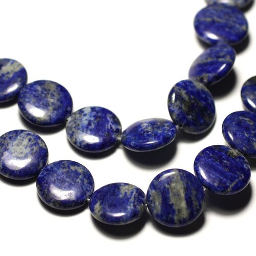 Fil 39cm 25pc env - perles de pierre - lapis lazuli palets 16mm