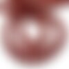 Fil 39cm 48pc env - perles de pierre - cornaline rouge orange boules 8mm mat sablé givré