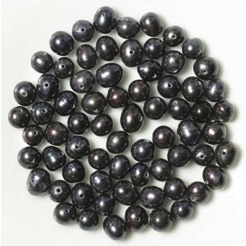 10pc - perles de culture eau douce boules olives 6-8mm noir vert irisé - 4558550038579