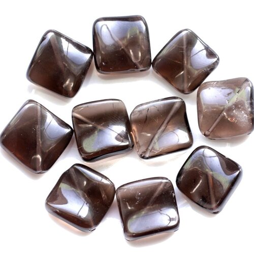 1pc - perle de pierre - quartz fumé losange 18-20mm   4558550038333
