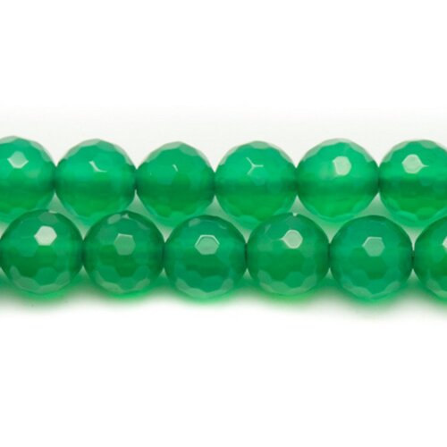 10pc - perles de pierre - onyx vert boules facettées 6mm   4558550038104