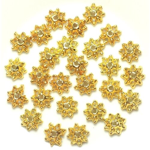20pc - apprets coupelles métal or doré fleurs étoiles ajouré 9mm - 4558550037961