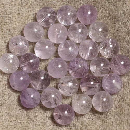 5pc - perles de pierre - améthyste claire boules 10mm   4558550037305