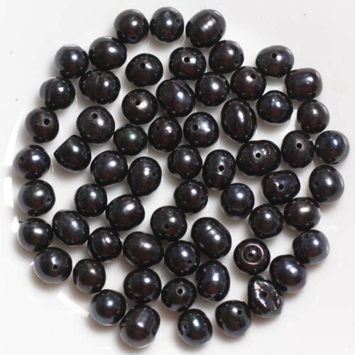 Perles de culture 5-6mm noires - sac de 10pc  4558550037169
