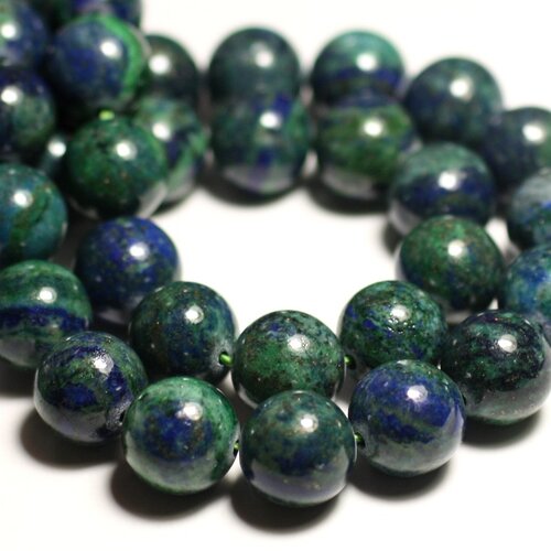 5pc - perles pierre - chrysocolle boules 8mm bleu vert - 4558550036872