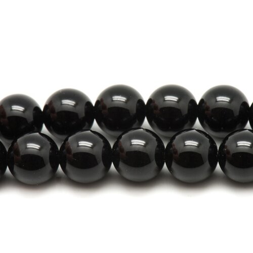 10pc - perles de pierre - onyx noir boules 10mm   4558550036605