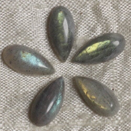 Cabochon de pierre - labradorite - goutte 15 x 7 mm  4558550036070